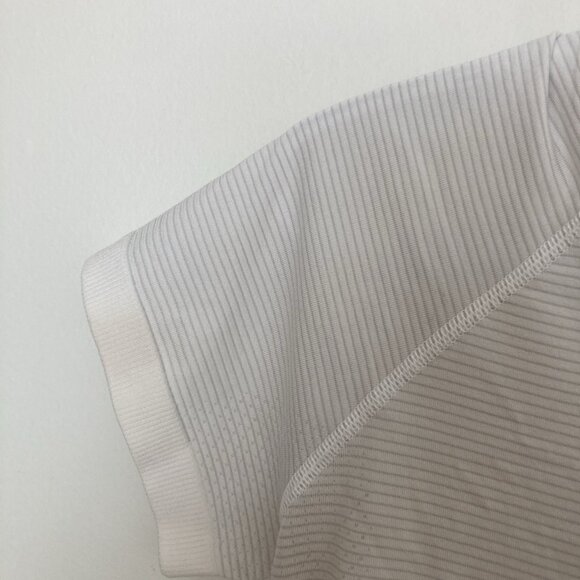 Lululemon Womens Swiftly Striped Ivory Shirt Size 6 - Picture 3 of 6